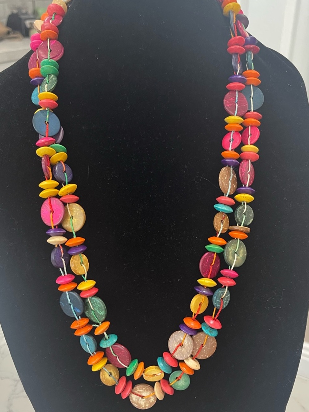 Multicolor Double-Strand Beaded Necklace - Women Jewelry